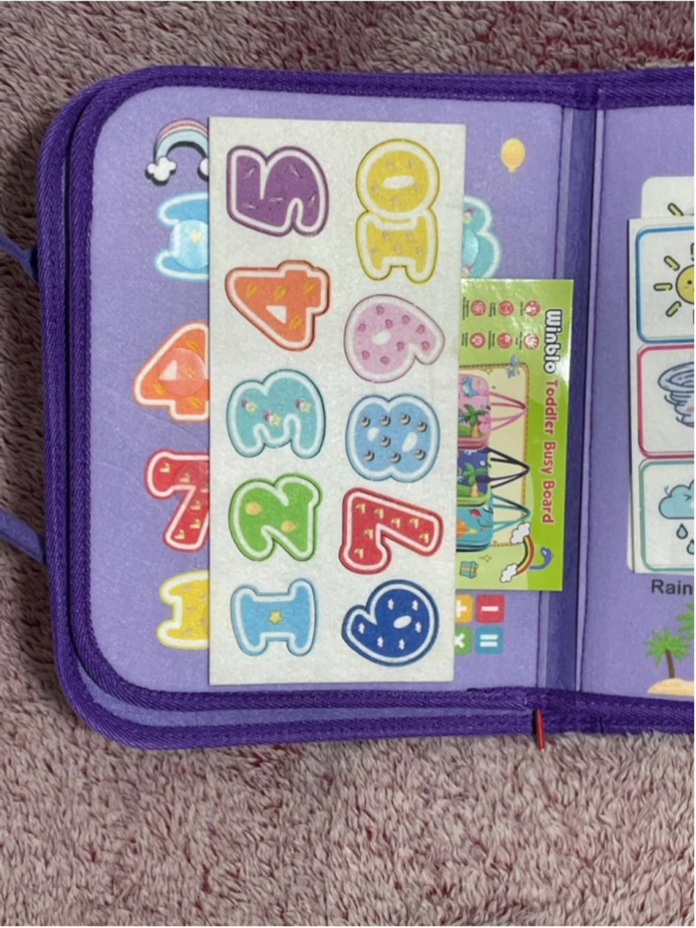 Girls Winblo toddler Montessori Learning Busy Board Purple